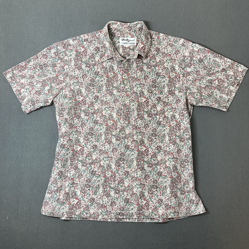 Vintage Tori Richard Liberty House Aloha Hawaiian Shirt Men's M Floral Collared